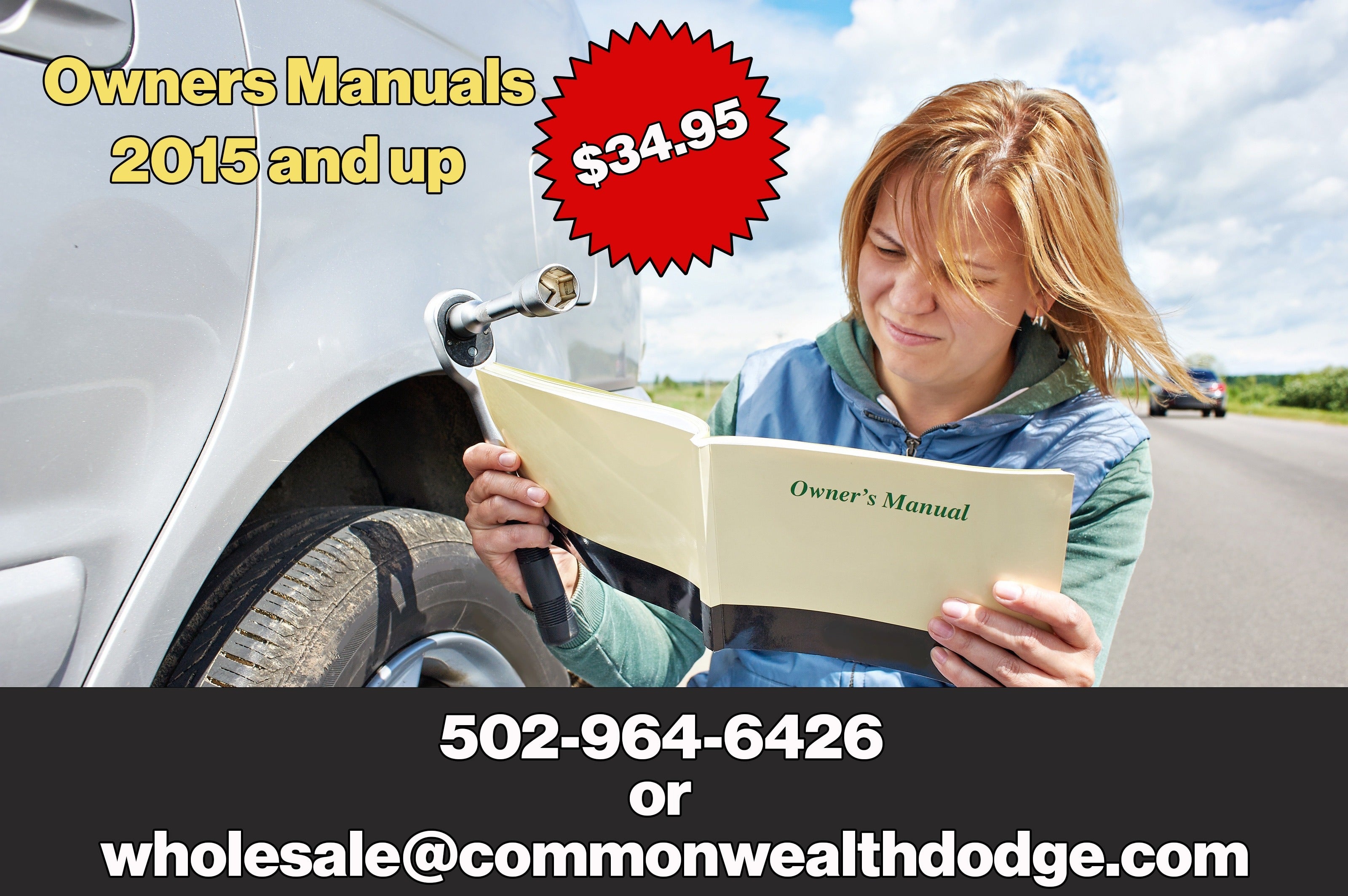 woman holding an owner's manual book